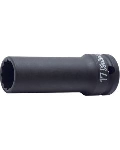 KKN14306M-12 image(0) - Ko-ken USA 14306M-12 1/2 Sq. Dr. Socket 12mm 12 point Length 80mm Thin walled