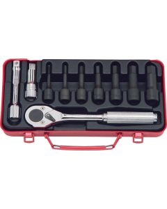 KKN4227M image(0) - Ko-ken USA 4227M 1/2 Sq. Dr. 10 Piece Hex Bit Socket set  5-17mm