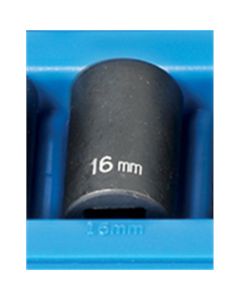 GRE2116M image(0) - Grey Pneumatic 1/2" Drive x 16mm Standard - 12 Point Socket