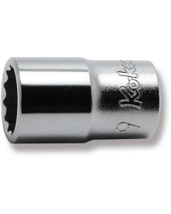 KKN2405M-9 image(0) - Ko-ken USA 2405M-9 1/4 Square Drive Socket 9 mm 12 Point Length 22 mm