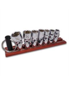 VIM Tools VIM Universal SAE Socket Set, 7 Piece 1/4 Inch Thru 9/16, On Red Magrail