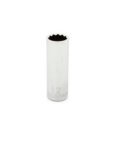 KDT80239D image(0) - GearWrench 1/4 Inch Drive 12 Point Deep Metric Socket 12mm