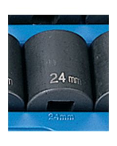 GRE2024M image(0) - Grey Pneumatic 1/2" Drive x 24mm Standard Socket