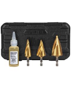 Klein Tools Step Bit Kit, Spiral Double-Fluted, VACO, 3-Piece