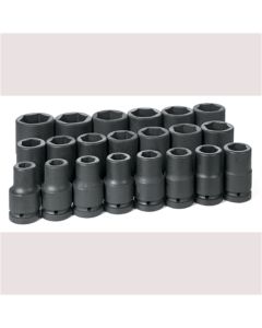 GRE9021D image(1) - Grey Pneumatic 1" Dr. 21 Piece Deep Fractional Set 3/4" to 2"
