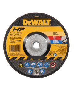 DWTDW8438 image(0) - DEWALT 6" x 1/8" x 5/8"-11 High Performance Metal Grinding Wheel