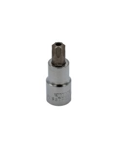 VIMPFS8TR55 image(0) - VIM Tools TR55 Tamper Proof TORX Gun Metal Gray Bit, Satin Chrome 1/2 Inch Square Drive Bit Holder