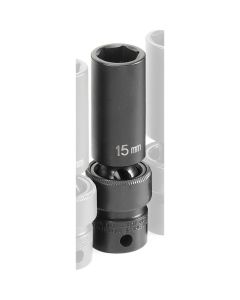 GRE1015UMD image(0) - Grey Pneumatic 3/8" Drive x 15mm Deep Universal Socket
