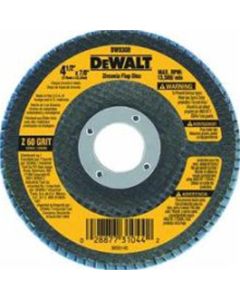 DWTDW8308 image(1) - DeWalt 4-1/2-in. (115mm) 60 Grit Zirconia Flap Disc
