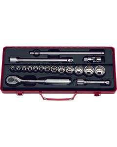 KKN4250M image(0) - Ko-ken USA 4250M 1/2 Sq. Dr. 18 Piece 12-Point Metric Socket Set  10-32mm