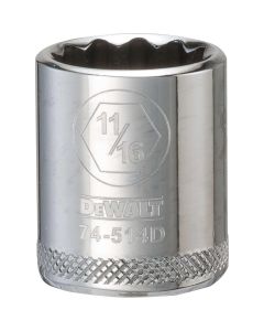 DWTDWMT74514OSP image(0) - DEWALT 001Pc 38Dr Socket-12Pt-11/16