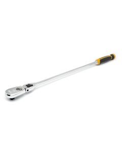 KDT81372T image(0) - GEARWRENCH 1/2 Inch Drive 90-Tooth Dual Material Locking Flex Head Teardrop Ratchet 24 Inch