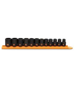 KDT84911H image(0) - GEARWRENCH 12 Piece 3/8" Drive 6 Point Metric Hi-Viz Impact Socket Set
