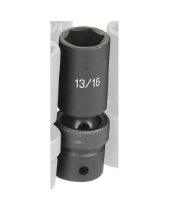 GRE2026UD image(0) - Grey Pneumatic 1/2" Drive x 13/16" Deep Universal Socket 6 Point - Black