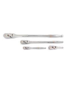 KDT81230XP image(0) - GearWrench 4 Piece 1/4 Inch, 3/8 Inch, and 1/2 Inch Drive 120XP Full Polish Flex Handle Teardrop Ratchet Set