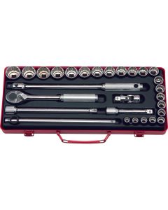 KKN4241M image(0) - Ko-ken USA 4241M 1/2 Sq. Dr. 28 Piece 12-Point Metric Socket set  10-32mm