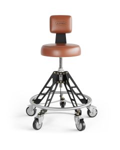 VYPESM-BR-B-ACM image(0) - Vyper Industrial 400 lb Capacity Elevated Steel Max Acme Rod Shop Chair - Brown/Black