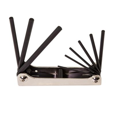 KLE70591 image(0) - Klein Tools Folding Hex Key Set, 9-Key, SAE Sizes