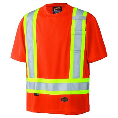 SRWV1051150U-4XL image(0) - Pioneer Birdseye Safety T-Shirt  - Color:  Hi-Viz Orange  - Size: 4XL