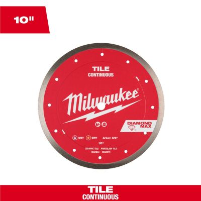 MLW49-93-9210 image(0) - Milwaukee Tool 10 inch DIAMOND MAX Continuous Tile Diamond Blade