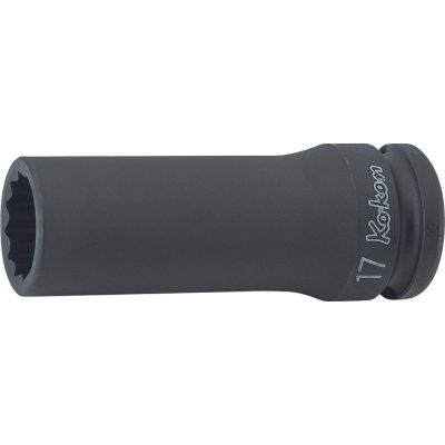 KKN14305M-15 image(0) - Ko-ken USA 14305M-15 1/2 Sq. Dr. Socket 15mm 12 point Length 80mm