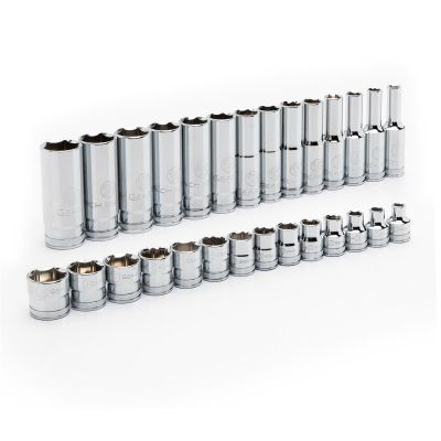 KDT86540 image(0) - GEARWRENCH 28 Piece 3/8 Inch Drive 6 Point Standard and Deep Socket Set