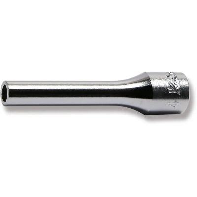 KKN2305M-4 image(0) - Ko-ken USA 2305M-4 1/4 Square Drive Socket 4 mm 12 Point Length 50 mm