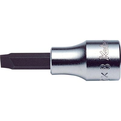 KKN3005-10 image(0) - Ko-ken USA 3005-10 3/8 Square Drive Bit Socket Slotted 1.6x10 Length 60 mm