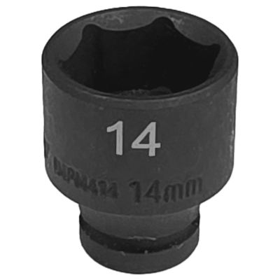 VIMIMPM414 image(0) - VIM Tools 14 mm X 1/4 Inch Drive Metric CR-MO Impact Socket - Shallow