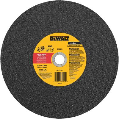 DWTDW8023 image(0) - DEWALT 12-Inch X 1/8-Inch X 20Mm A24N Abrasive Metal Cutting Wheel