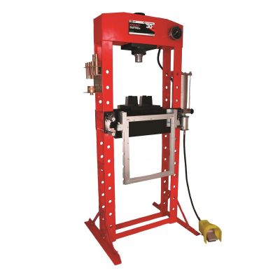 INT852ASD image(0) - American Forge & Foundry Shop Press - 30 Ton Capacity - Foot Operated Air Motor/Manual Pump W/ Hydraulic Ram - Built In Polycarbonate Press Guard - 10 pc  Pin & Bearing Press Adapter Set Included - SUPER DUTY