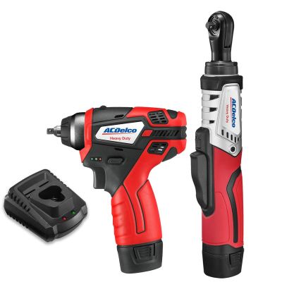 ACDARW12102-K7 image(0) - ACDelco ACDelco ARW12102-K7 G12 Series 12V Cordless Li-ion 1/4" Brushless Rachet Wrench & Impact Wrench Combo Tool Kit with 2 Batteries