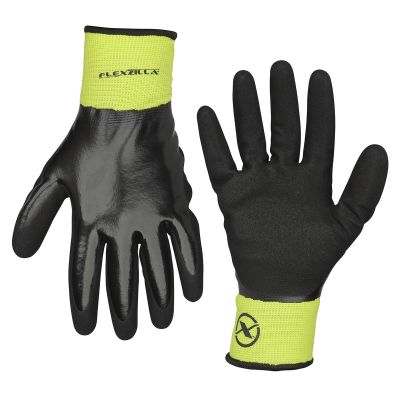 LEGGC181L image(0) - Legacy Manufacturing Flexzilla&reg; Full Nitrile Dip Winter Gloves, Black/ZillaGreen&trade;, L