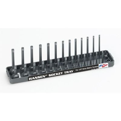 HNE1402 image(0) - Hansen Global 1/4 Inch Metric 2 Row Regular/Deep Socket Holder Tray - Grey