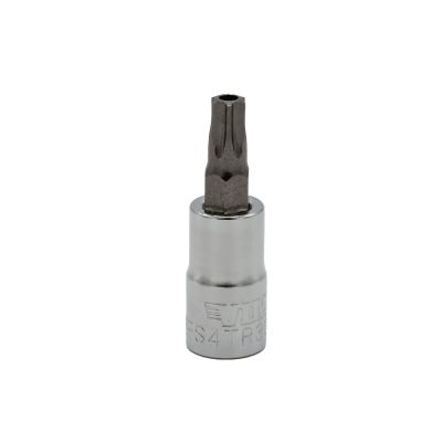 VIMPFS4TR30 image(0) - VIM Tools TR30 Tamper Proof TORX Gun Metal Gray Bit, Satin Chrome 1/4 Inch Square Drive Bit Holder