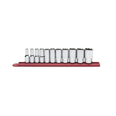 KDT80555S-06 image(0) - GearWrench 11 Piece 3/8 Inch Drive 6 Point Mid Length SAE Socket Set