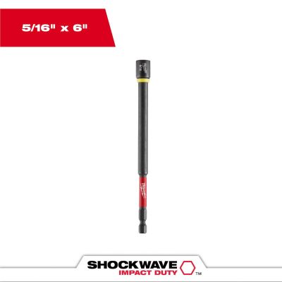 MLW49-66-4683 image(0) - Milwaukee Tool SHOCKWAVE Impact Duty 5/16 Inch x 6 Inch Magnetic Nut Driver Bulk 10