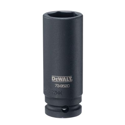 DWTDWMT73952B image(0) - DEWALT 1/2" Drive Impact Socket Deep 6 Pt 22Mm