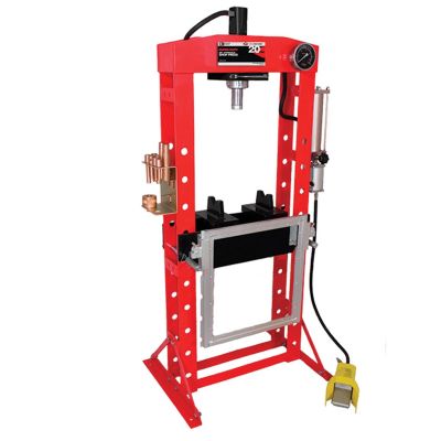 INT850ASD image(0) - American Forge & Foundry Shop Press - 20 Ton Capacity - Foot Operated Air Motor/Manual Pump W/ Hydraulic Ram - Built In Polycarbonate Press Guard - 10 pc  Pin & Bearing Press Adapter Set Included - SUPER DUTY