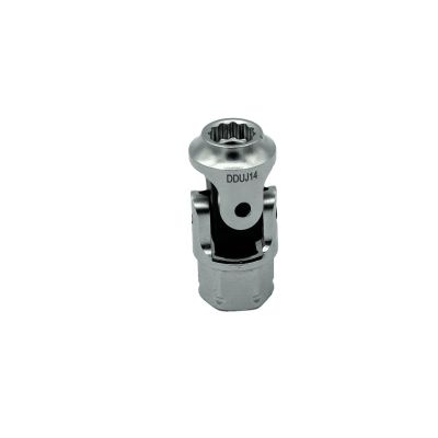 VIMDDSUJ414 image(0) - VIM Tools 1/4 Inch 12 Point Dual Drive Stubby UJ SAE Socket - 1/4 Inch X 11 mm Drive