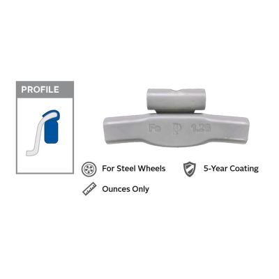 PWWP075FE image(0) - Wegmann Automotive 0.75 oz Steel Coated Clip-on PFE Black Series Wheel Weight (Box of 25)