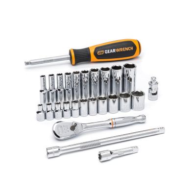 KDT80312DD image(0) - GEARWRENCH 26 Piece 1/4 Inch Drive 6 Point Standard SAE Mechanics Tool Set