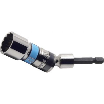 KKNBD011SE-21 image(0) - Ko-ken USA BD011SE-21 1/4 Hex Drive Universal Long Socket 21 mm 12 Point 100 mm