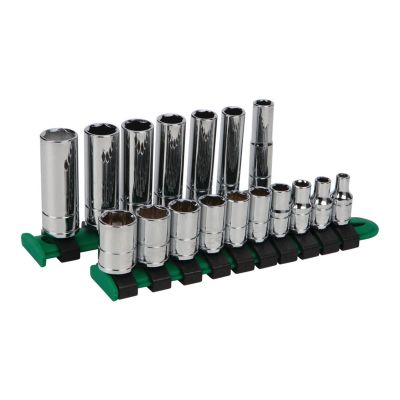 WLMW36302 image(0) - Wilmar Corp. / Performance Tool 17 Piece 1/4" Drive Metric Socket Set