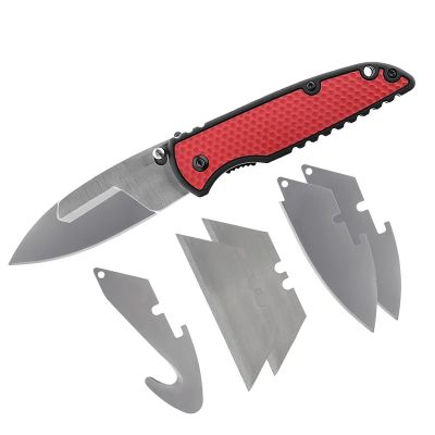 COS30861 image(0) - COAST DX430 1919 Reserve Shift Interchangeable Razor/Drop Point/Gut Hook Exchange Blade Folding Pocket Knife - Red/Black