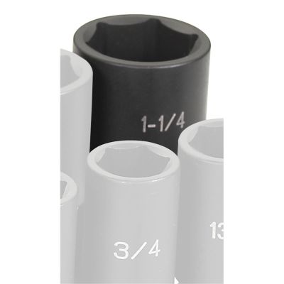 GRE2040UD image(0) - Grey Pneumatic 1/2" Drive x 1-1/4" Deep Universal Socket 6 Point - Black