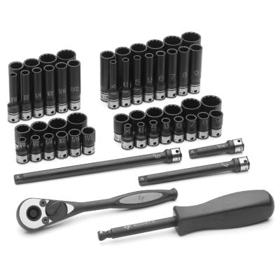 GRE89253CRD image(0) - Grey Pneumatic 1/4" Drive 53 Piece Fractional & Metric Duo-Socket Set - 12 Point