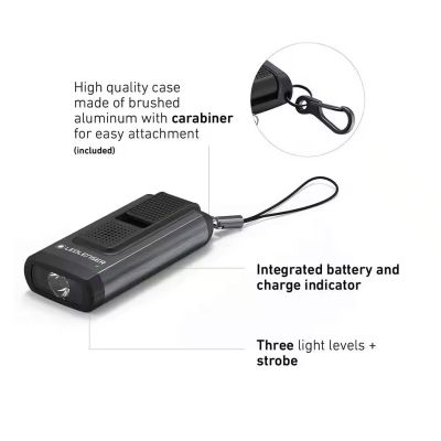 LED502580 image(1) - LEDLENSER INC Lenlenser K6R Rechargeable Safety Keychain Light, Gray