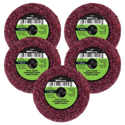 FOR71605 image(0) - Forney Industries Quick Change Surface Prep Pad, Medium Grit, 2 in (5-Pack of Forney 71909)