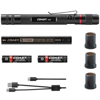 COS20818 image(0) - COAST HP3R 500 Lumen  Rechargeable Penlight with Twist Focus - Black